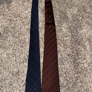 Longchamp Blue and Robert Fraser Brown Ties —-  Elegant Accessories